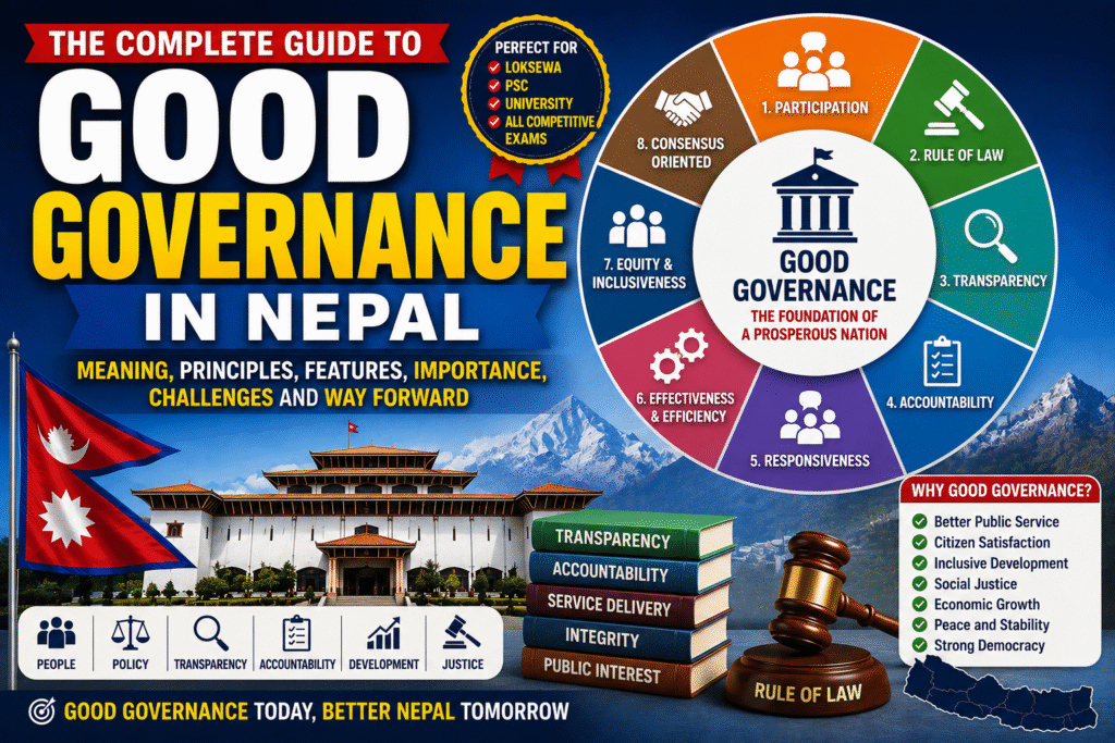 Good Governance in Nepal: Meaning, Principles, Characteristics, Indicators, Challenges, and Importance good governance in nepal