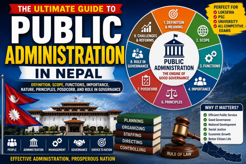 Public Administration: Definition, Scope, Functions, Importance and Role in Governance public administration in nepal